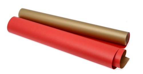 Papier Pakowy Kraft Czerwono-Złoty 70cm-50m  60g