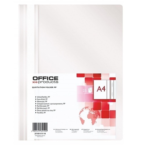 Skoroszyty A4 PP Office Products Białe 25szt.