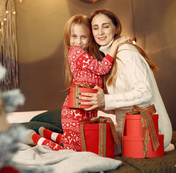 Mama i córka, prezenty świąteczne