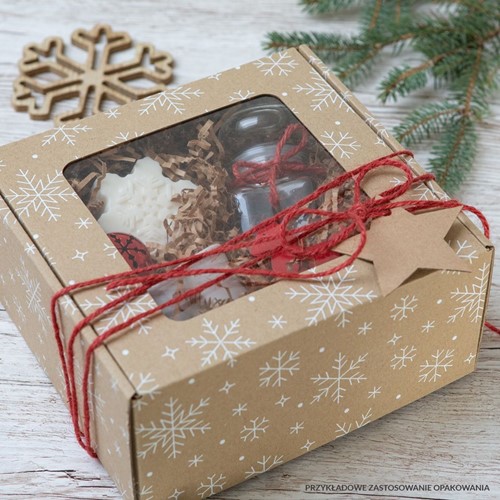 Pudełko świąteczne 200x200x100mm EKO Śnieżki F427