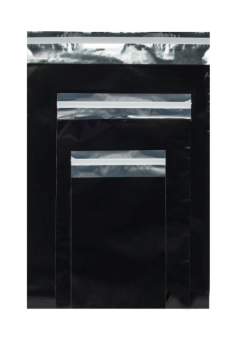 Woreczki Metalizowane 320x430+50mm Czarne