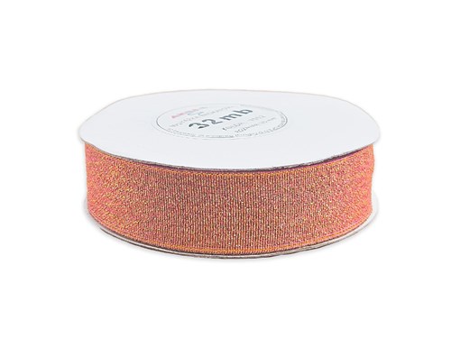 Wstążka brokatowa 25mm/32m pomarańczowa WB7012