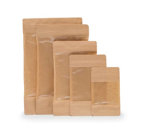 Doypack LIGHT KRAFT 100ml Duże Okno - 25 szt.