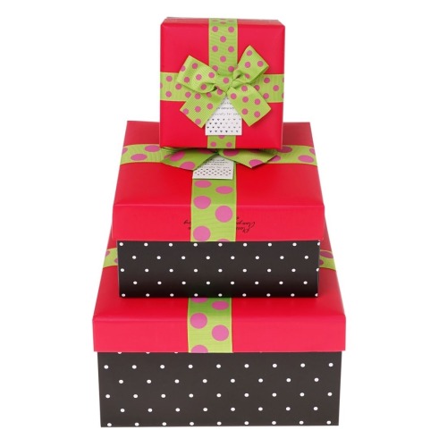 Zestaw Pudełek kwadrat Red Top (3 szt)