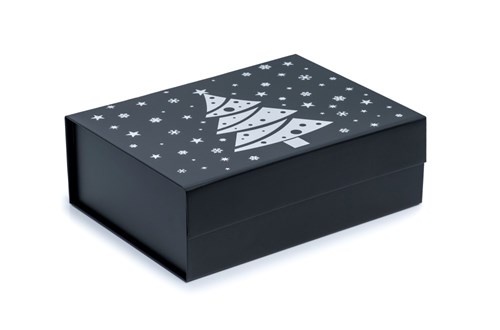 Pudełko Magnetyczne Świąteczne Czarne 280x210x95mm(zew) Na Prezent