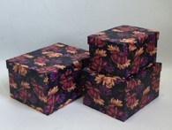 Zestaw pudełek flowerbox PROSTOKĄT MAKI (3 szt.)