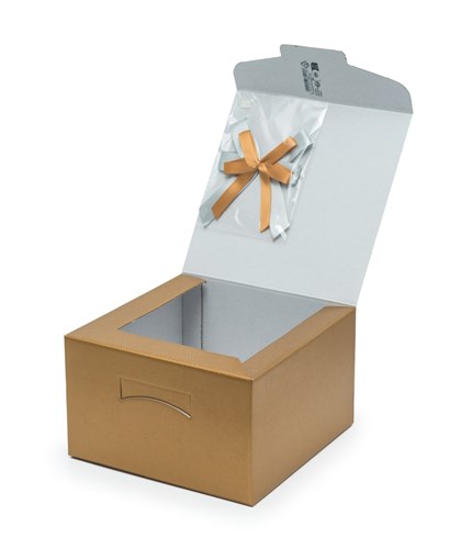 Pudełko świąteczne składane XL 250x250x150mm K-8082 ZT złote