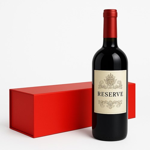 Czerwone pudełko na wino 100x100x350 mm – eleganckie opakowanie prezentowe