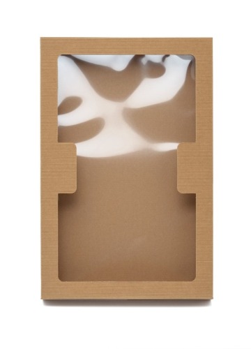 Pudełko karbowane z oknem 440x290x50mm wieczkowe