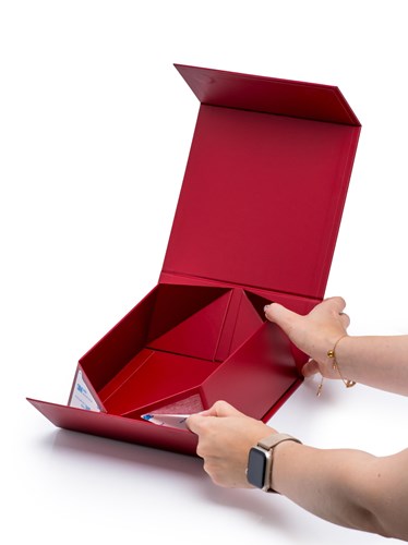 Pudełko Magnetyczne Bordowe 200x200x90mm Pudełko Na Magnes Ozdobne