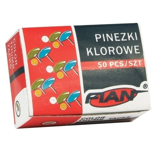 Pinezki kolorowe 50szt.