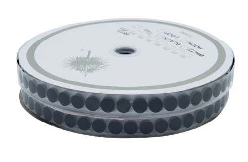 Kółka Rzepowe 19mm Czarne 1050szt Haczyk+Pętelka