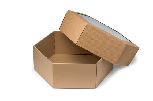 Pudełko karbowane z oknem 450x450x170mm wieczkowe