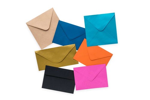 Koperty kwadratowe K4 Perłowe Niebieskie 120g/m² 50szt