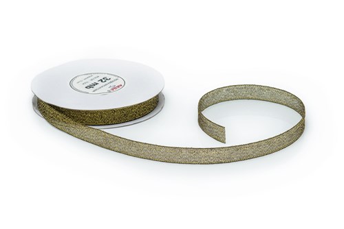 Wstążka brokatowa 6mm/32m ciemnozłota WB7004