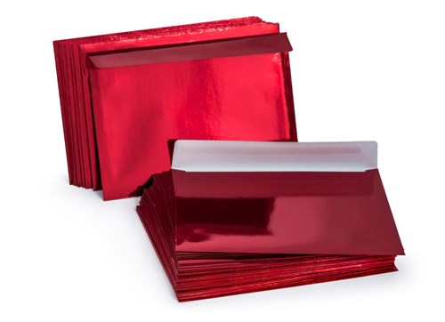 Koperty luksusowe C5 Metaliczne czerwone 120gsm 50 sztuk