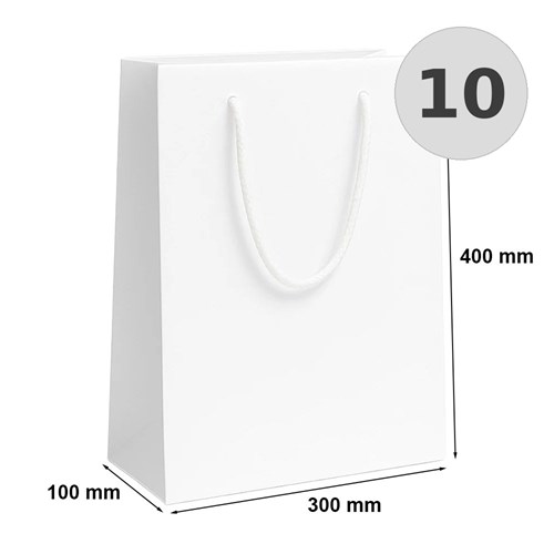 torba laminowana biała 300x100x400 mm 10 sztuk