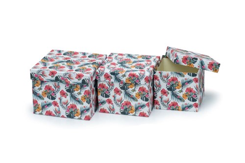Zestaw pudełek flowerbox KWADRAT DŻUNGLA (3 szt.)