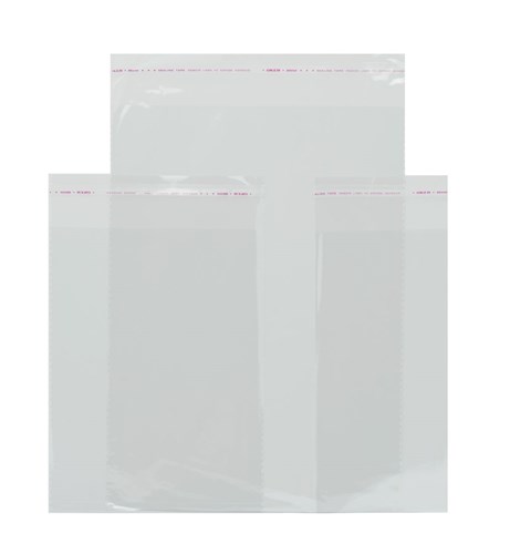 Torebki foliowe z klejem 25x25+5cm 100szt