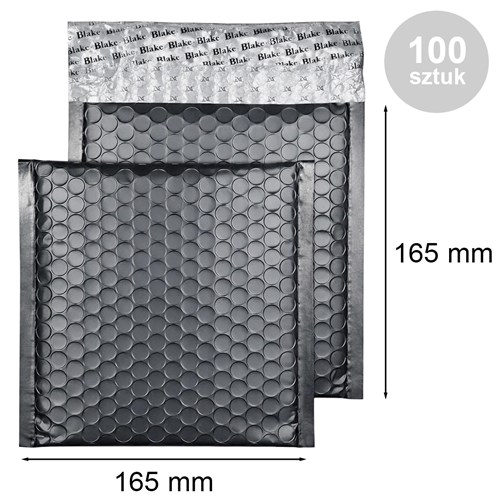 Koperta Bąbelkowa Metaliczna CD 165x165mm Grafitowa 100 sztuk Premium