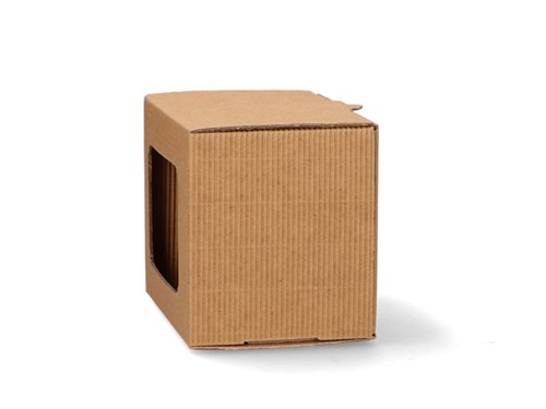 Pudełko karbowane z oknem, na kubek 115x85x95mm