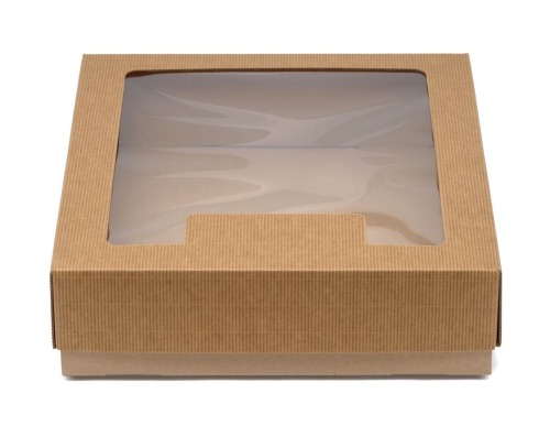 Pudełko karbowane z oknem 350x300x90mm wieczkowe