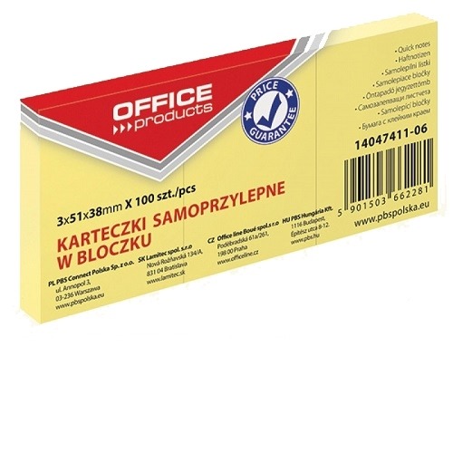 Bloczek samop. Office Products 38x51mm 3szt.