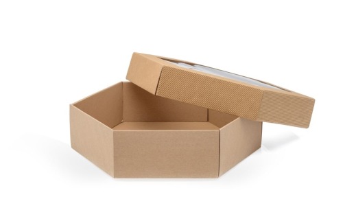 Pudełko karbowane z oknem 330x380x90mm wieczkowe