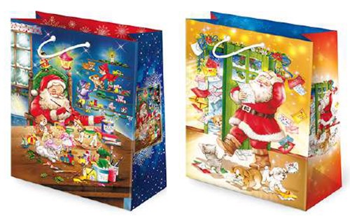 Zestaw torebek świątecznych 225x110x320mm 10 szt