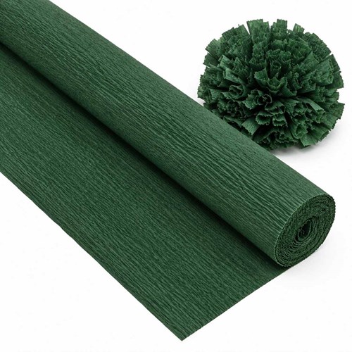 Krepina Włoska 180g Zielona Ciemna 50×250 cm Profesjonalna Bibuła Dekoracyjna