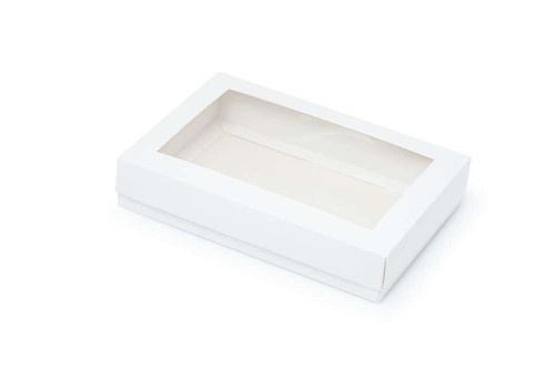 Pudełko ozdobne białe 260x180x50mm z oknem