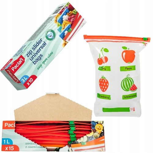 Woreczki strunowe ZIP z suwakiem 1L – grube, szczelne, z miejscem na opis