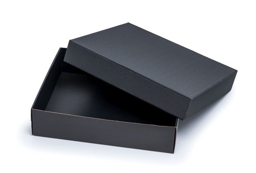 Pudełka karbowane czarne wieczkowe 350x300x90mm, 10szt