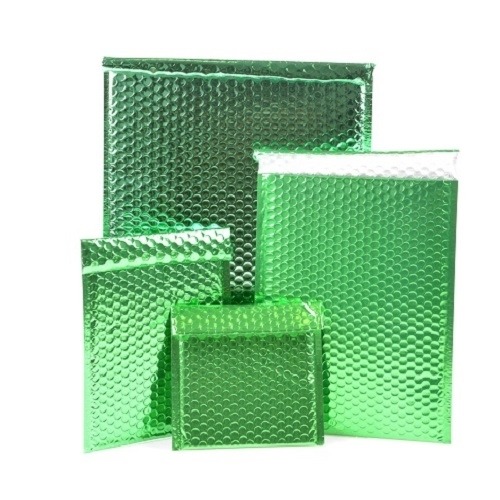 Koperta bąbelkowa metaliczna zielona CD 165x165mm