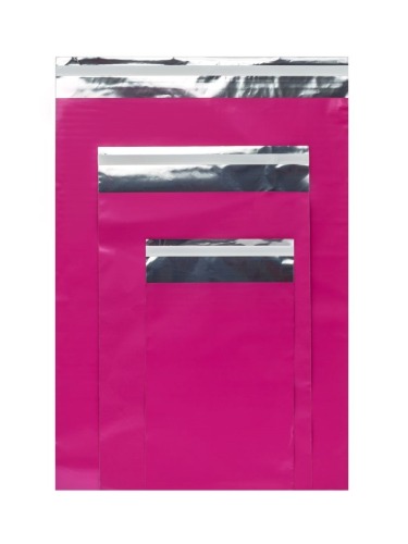 Woreczki Metalizowane 230x325+50mm Różowe