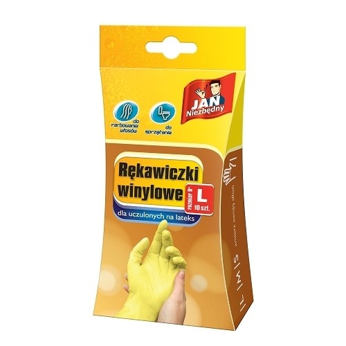 Rękawiczki Winylowe"L" Jan Niezbędny 10szt.