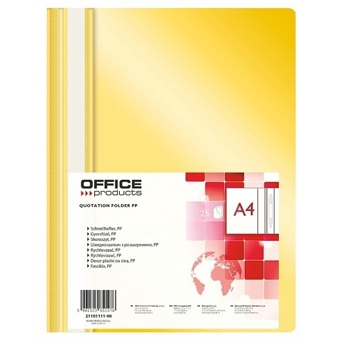 Skoroszyt A4 PP Office Products Żółty 25szt