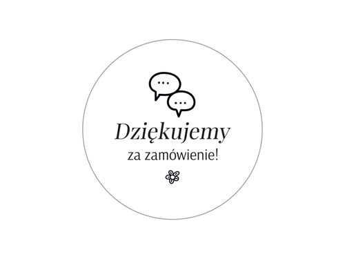 Naklejki okrągłe Białe  "Dziękujemy za zamówienie"