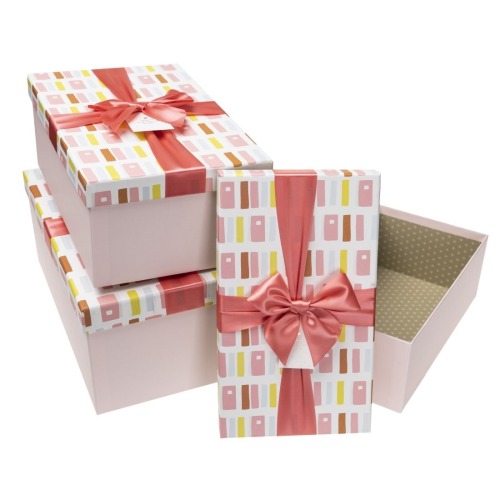 Zestaw Pudełek z kokardą HL-023-PINK (3 szt)