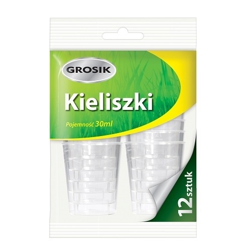 Kieliszki plastikowe 30ml 12szt. Grosik