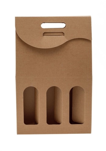 Pudełko karbowane na trzy wina 250x85x330mm
