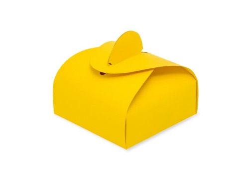 Pudełko ozdobne Prezent S 110x110x65mm Żółte