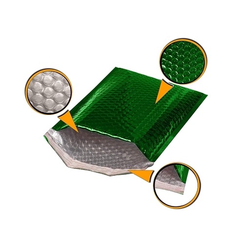 Koperty bąbelkowe metaliczne zielone D14 100 szt