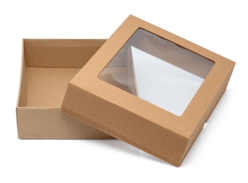 Pudełko karbowane z oknem 310x235x70mm wieczkowe
