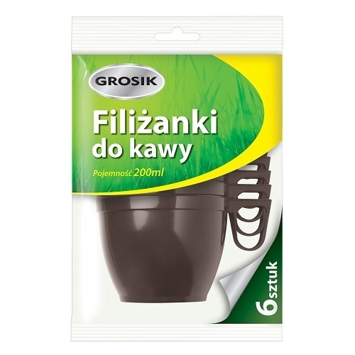 Filiżanki brązowe PS 200ml 6szt. Grosik