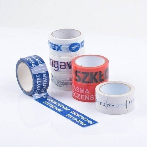 Taśmy klejące z logo Hotmelt, 2 kolory, 2592 rolek