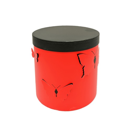Zestaw Pudełek Okrągłe Motyl 3D Czerwone (3 szt)