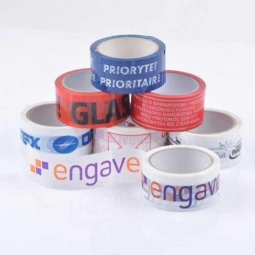 Taśmy pakowe z logo - PVC - 2 kolory - 108 szt.