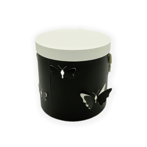 Zestaw Pudełek na kwiaty Motyl 3D Okrągłe Czarne