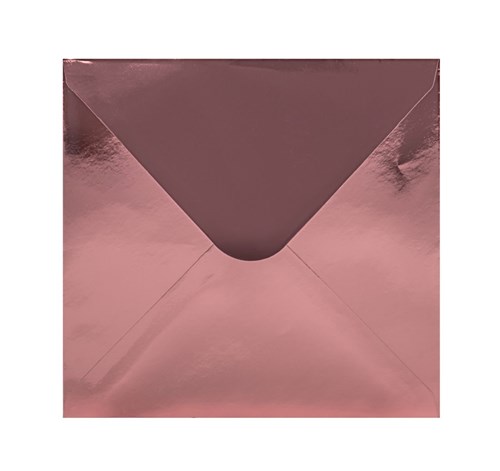 Koperty K4 kwadratowe ozdobne Metaliczne różowe 120gsm 50szt